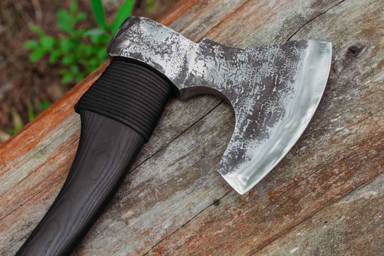 Кованый туристический топор «Варяг малый» 50см (сталь У8А) — фото 4