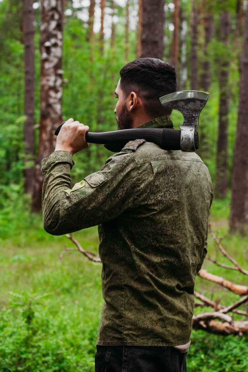 Кованый туристический топор «Варяг малый» 50см (сталь У8А) — фото 10